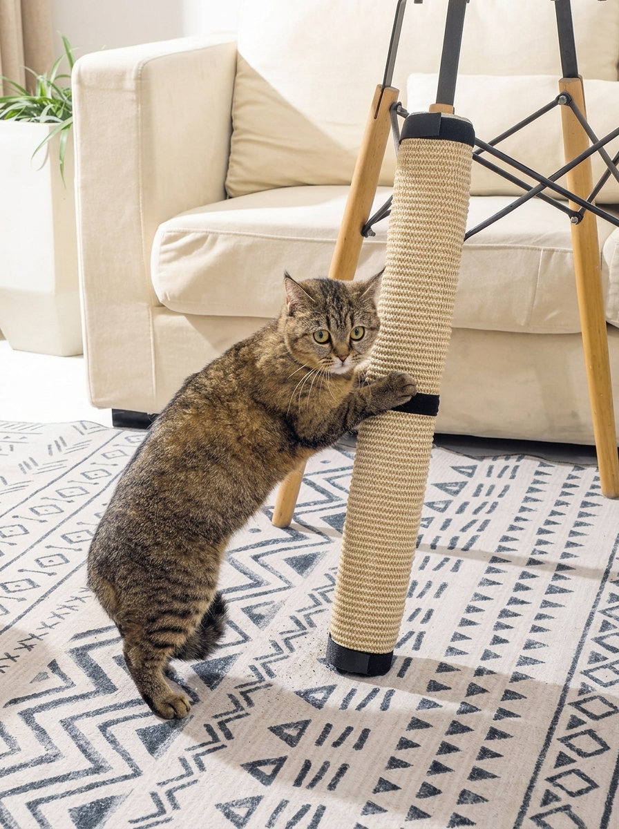 Sisal Cat Scratching Mat for Furniture Protection | Cat Scratch Pad for Sofa Legs & Table Legs | Natural Hemp Scratcher Toy
