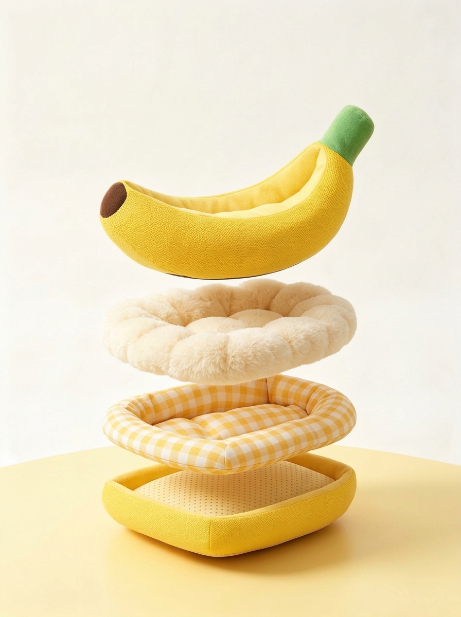 Banana Boat Cat Bed & Cozy Pet Lounger