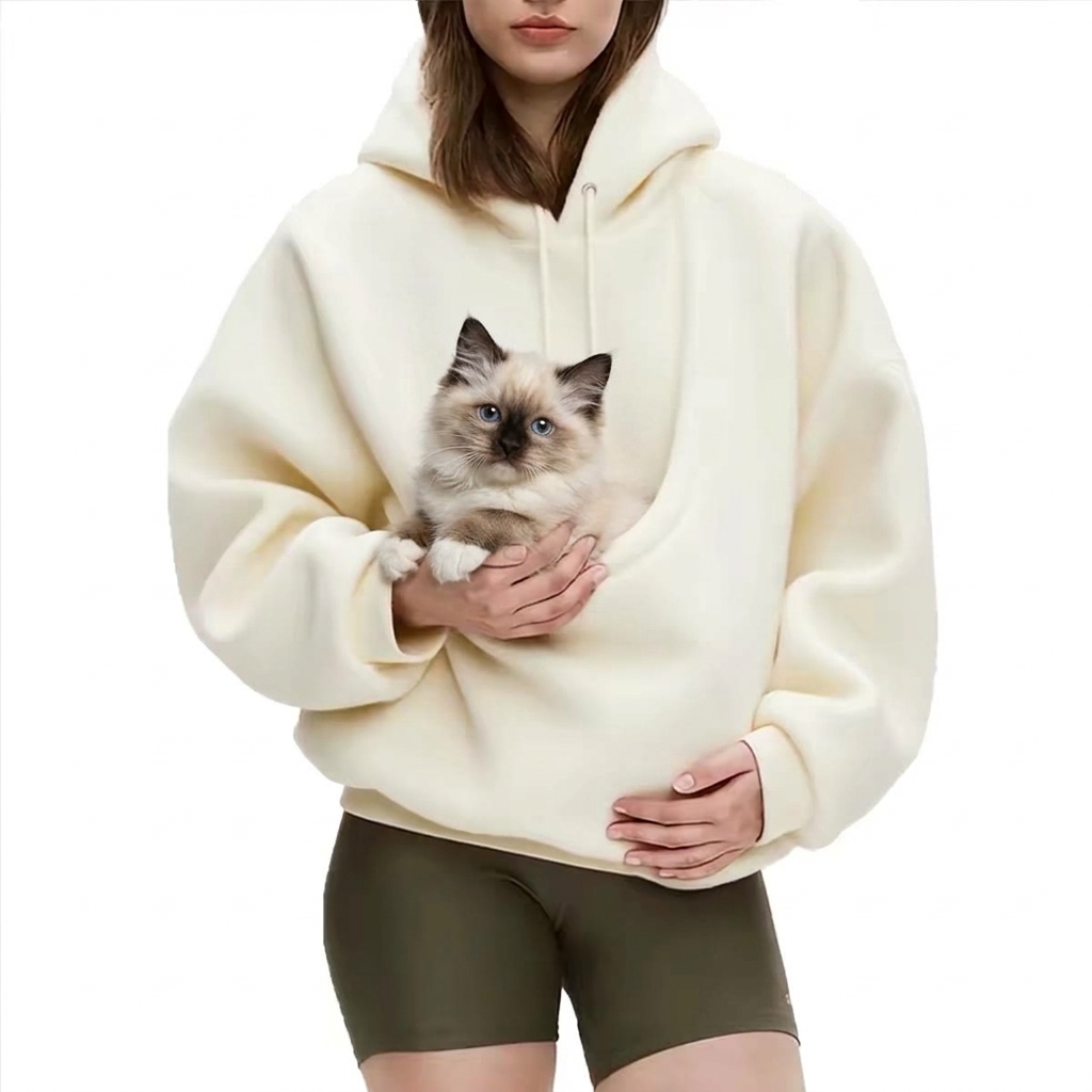 Cozy Fleece Pet-Friendly Hoodie – Oversized & Warm