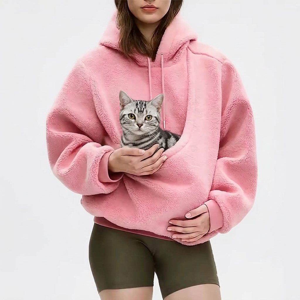 Cozy Fleece Pet-Friendly Hoodie – Oversized & Warm