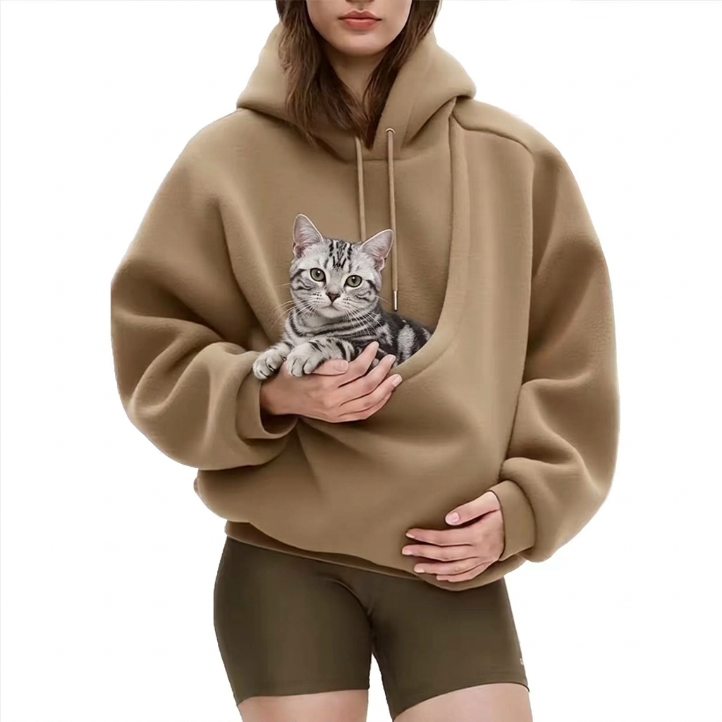 Cozy Fleece Pet-Friendly Hoodie – Oversized & Warm