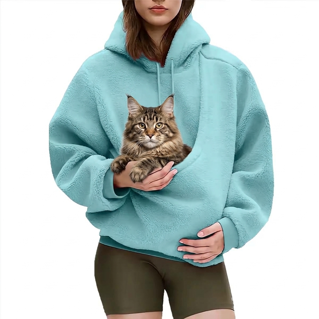 Cozy Fleece Pet-Friendly Hoodie – Oversized & Warm