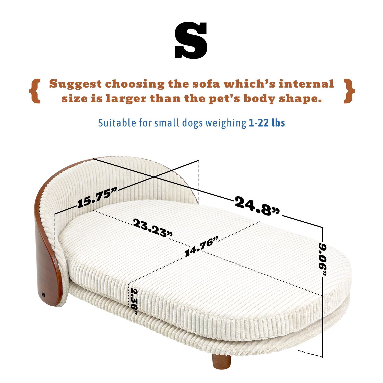 Luxury Solid Wood Dog Bed With Legs