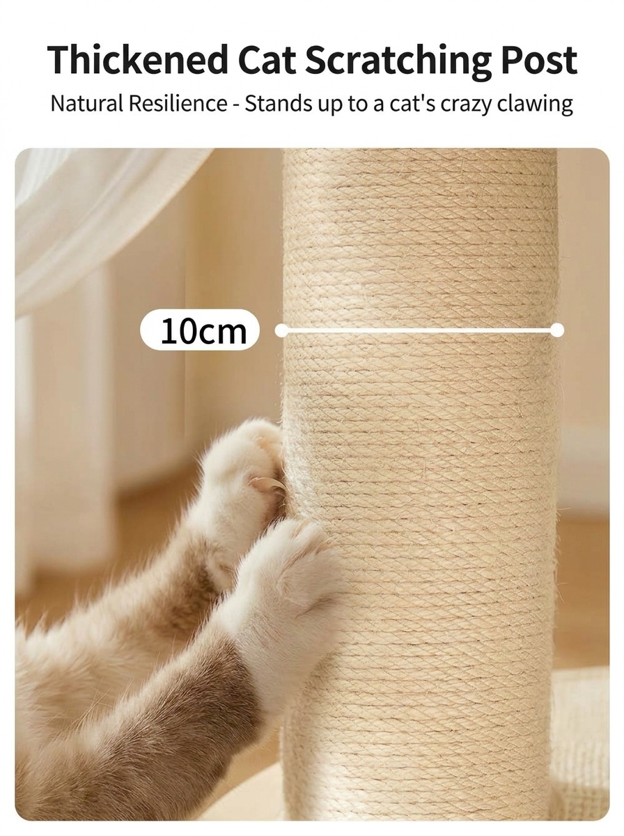 Large Multi-Level Wooden Cat Tree for Large & Multiple Cats