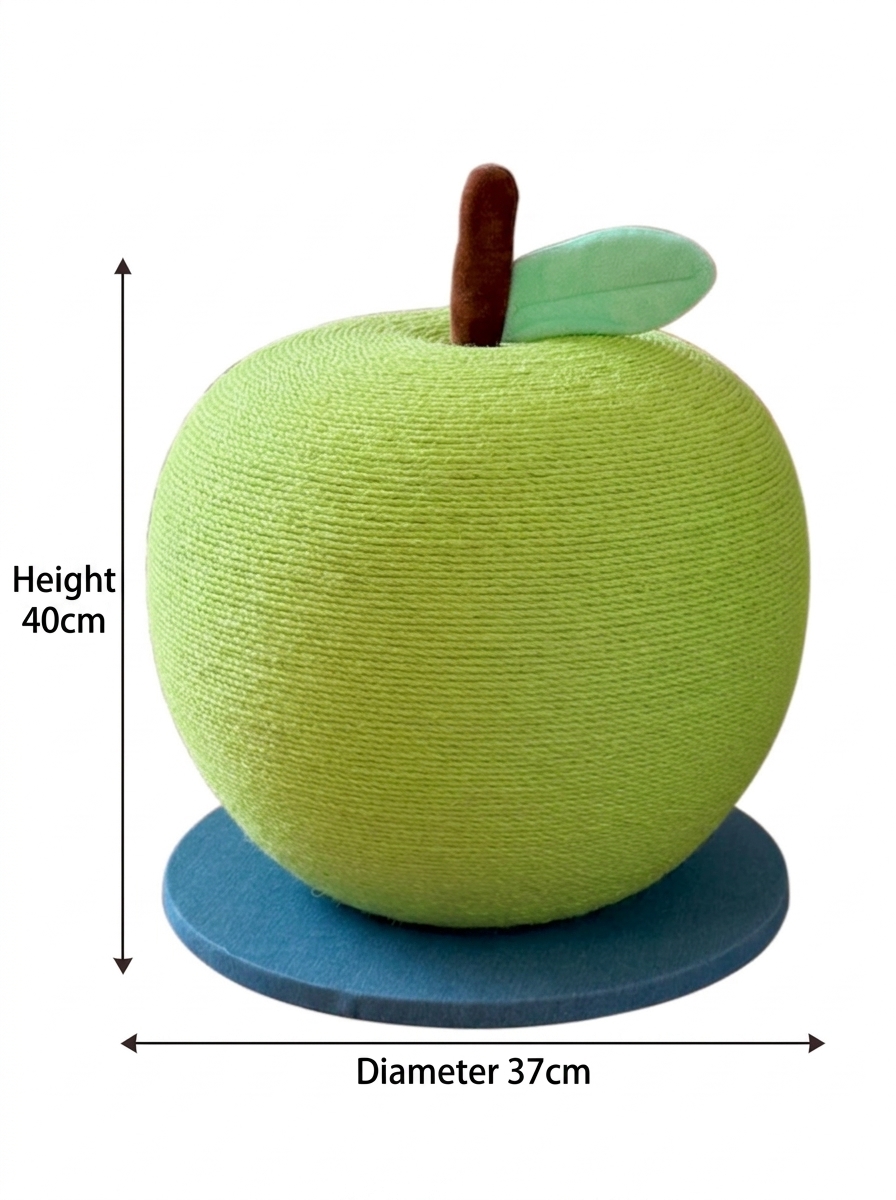 Cute Green Apple Sisal Cat Scratching Post & Toy