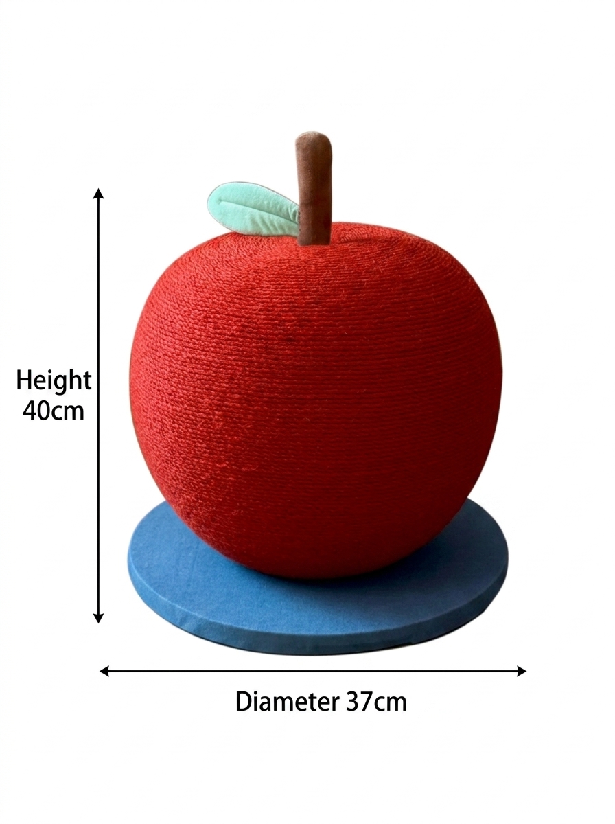 Cute Green Apple Sisal Cat Scratching Post & Toy