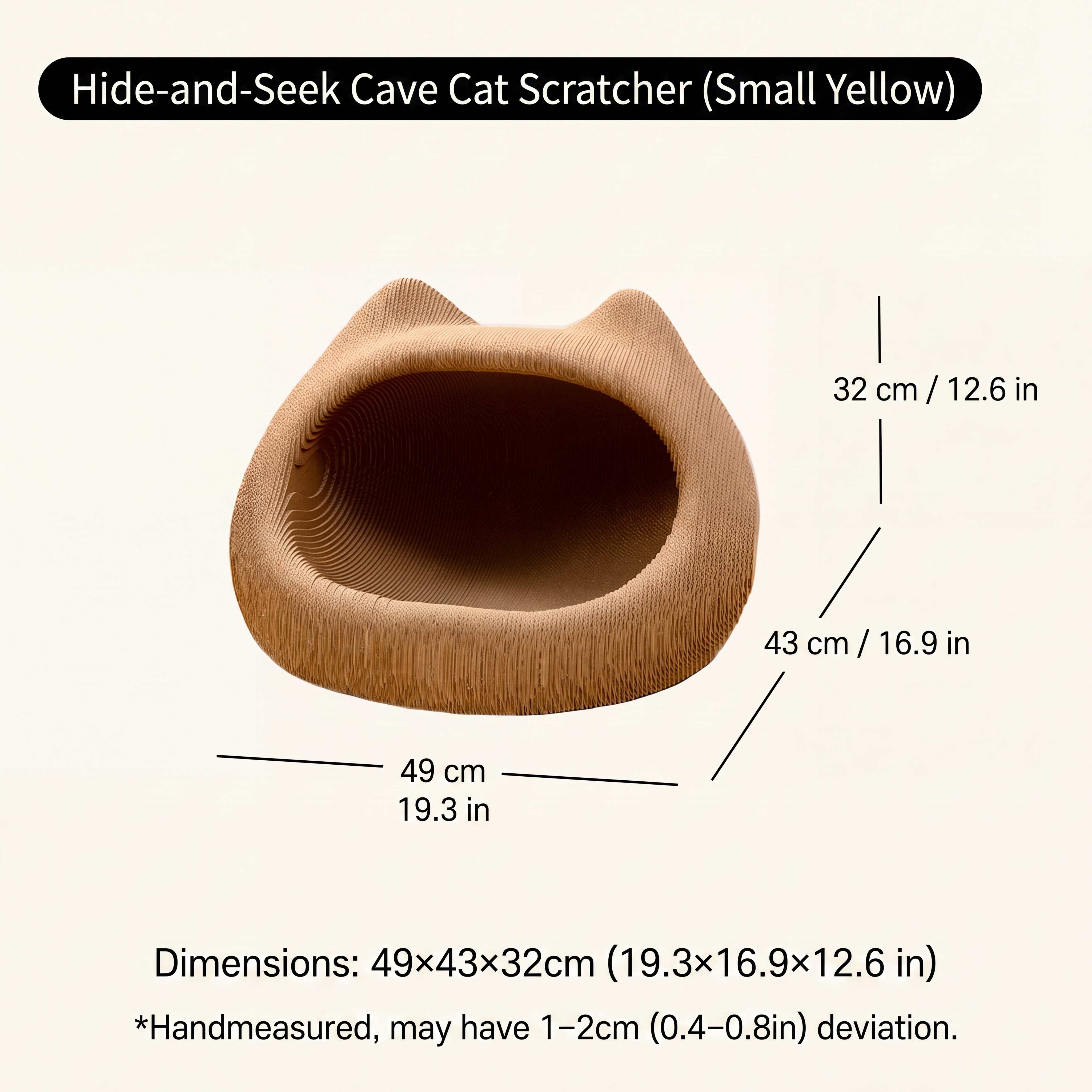 White Kraft Cardboard Cat Scratcher Bed – Durable Cat Scratching Pad & Hideaway Cave