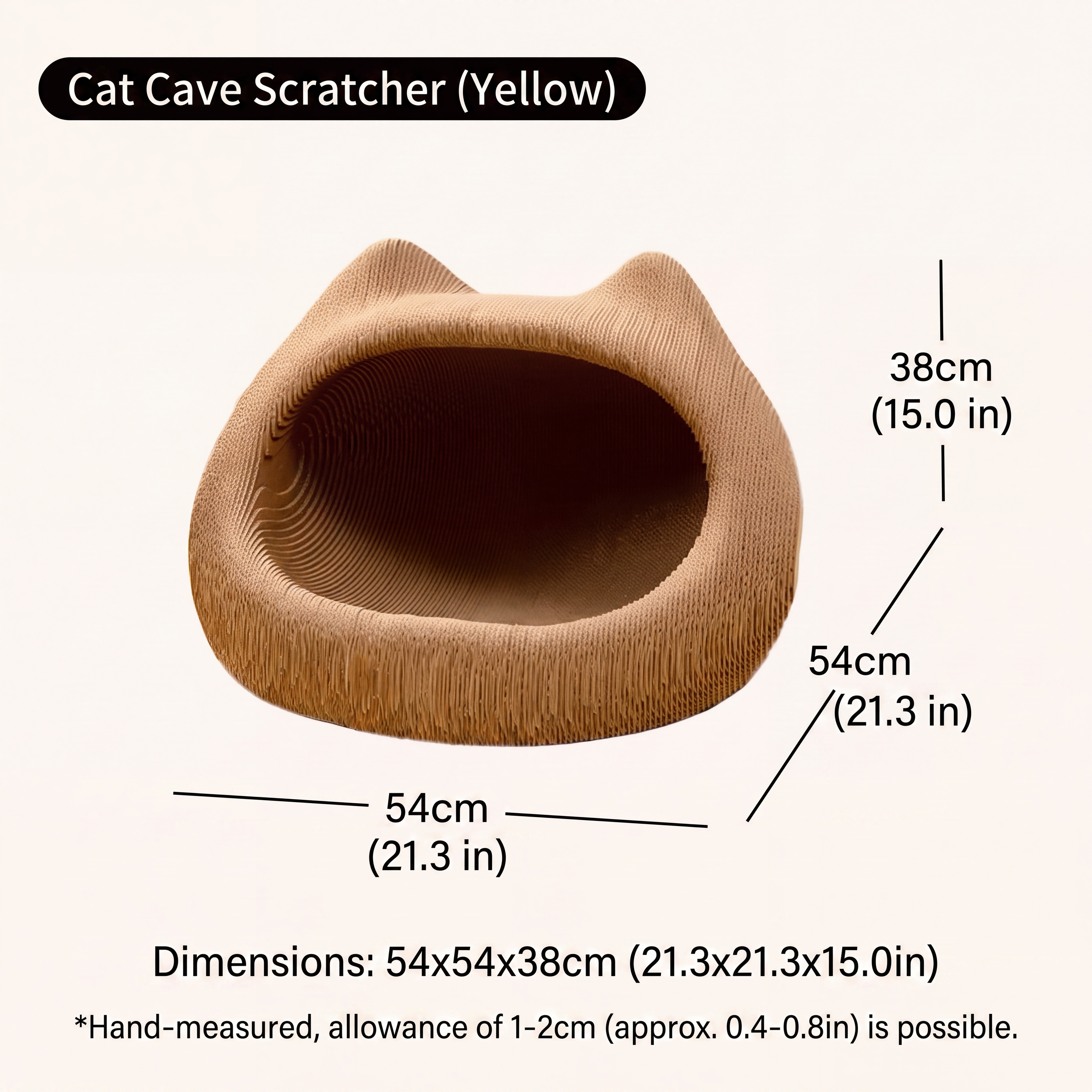White Kraft Cardboard Cat Scratcher Bed – Durable Cat Scratching Pad & Hideaway Cave