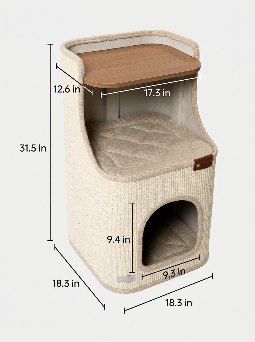 Multi-Functional Cat Condo & Scratcher | Modern Cat Furniture