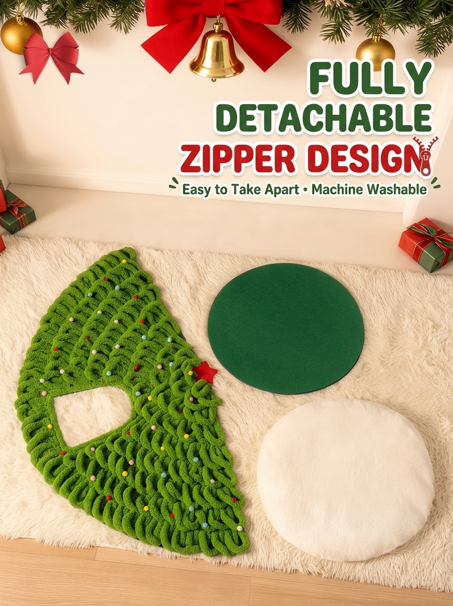 Christmas Tree Felt Cat Cave Bed Cat Christmas Tree– Cozy Enclosed Cat House for Winter