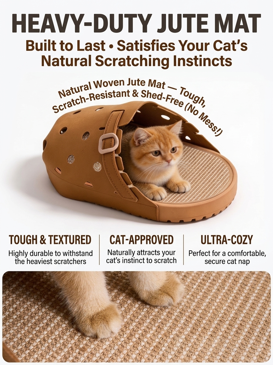 Birkenstock-Inspired Cat Scratcher Bed | Jute Cat Lounge