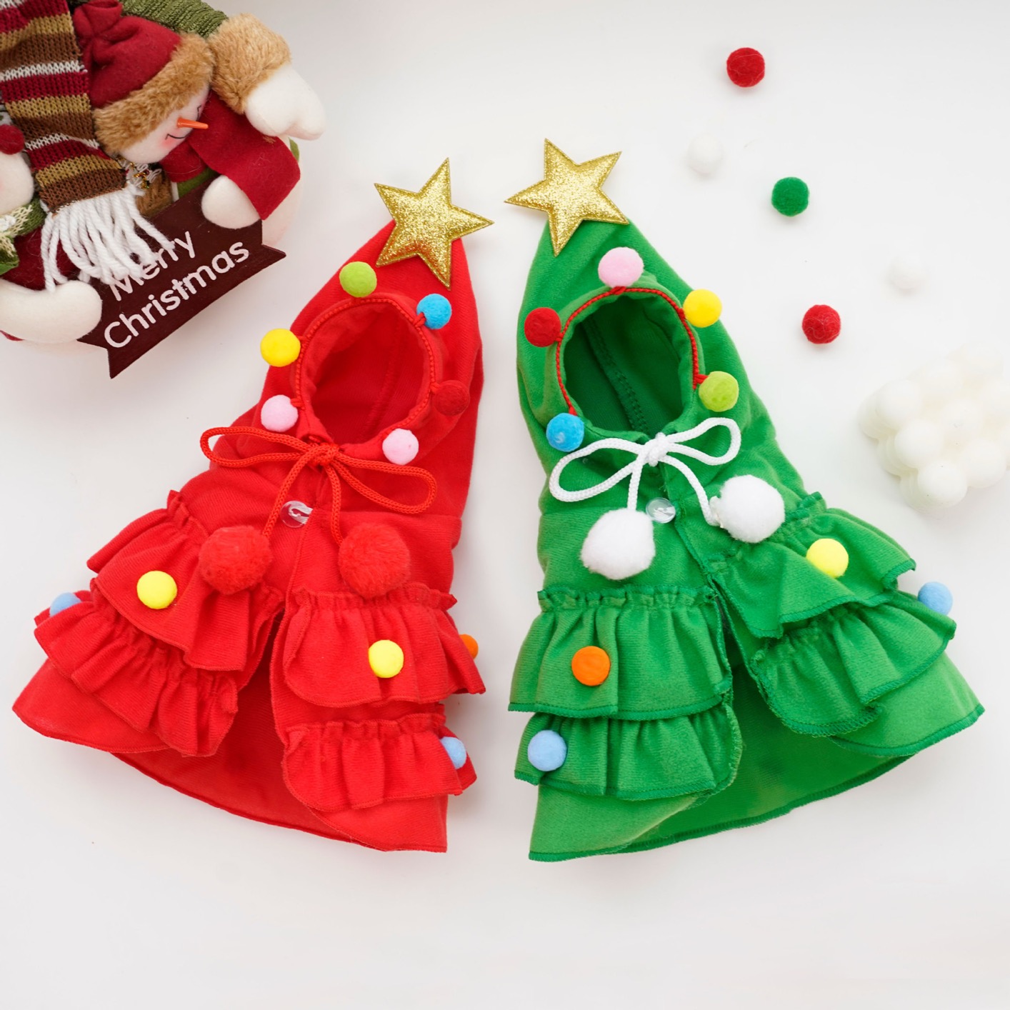 Christmas Pet Cape Costume for Cats & Dogs Cat Christmas gift – Cozy Holiday Outfit