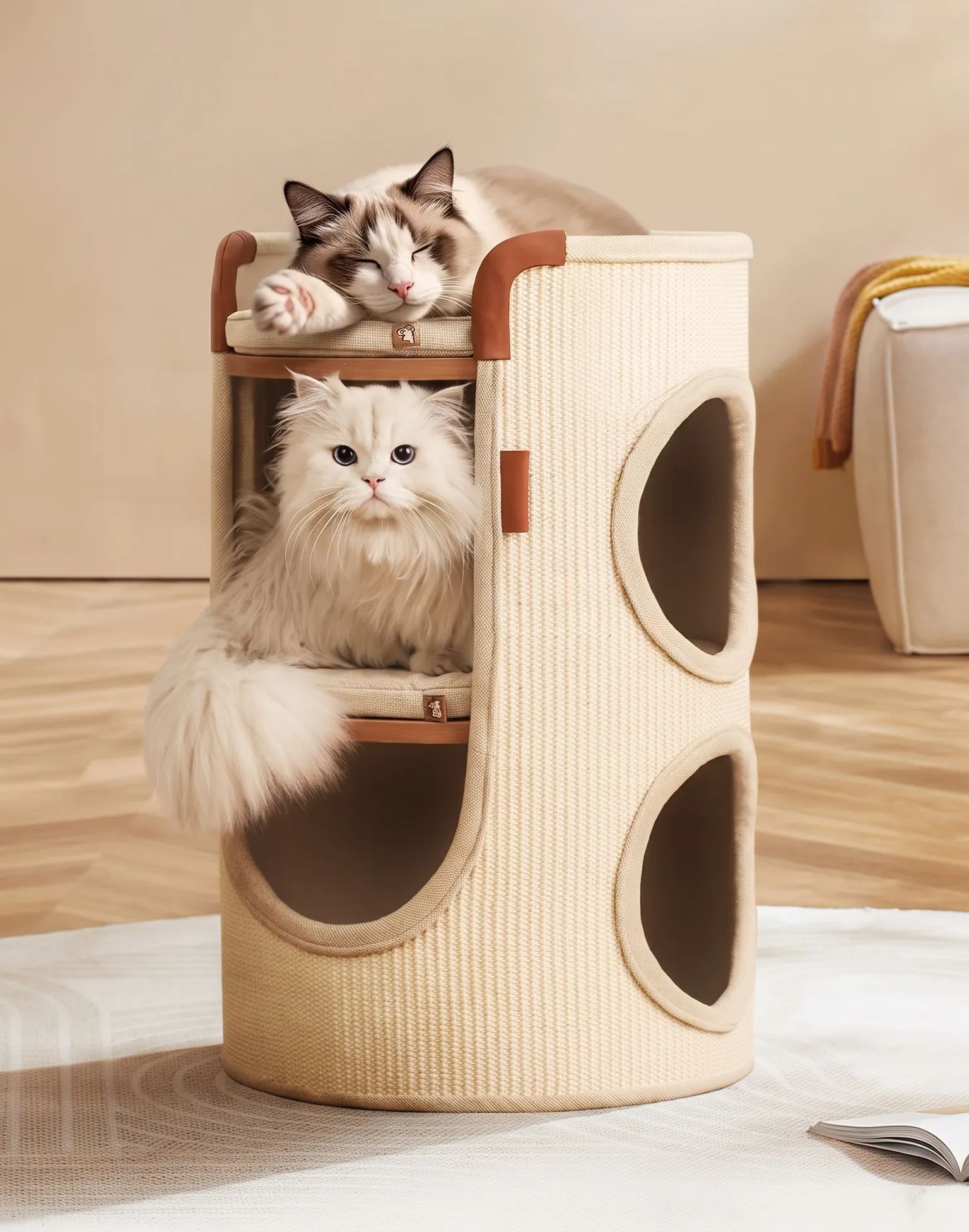 Space-Saving 2-Tier Sisal Cat Tree & Scratcher