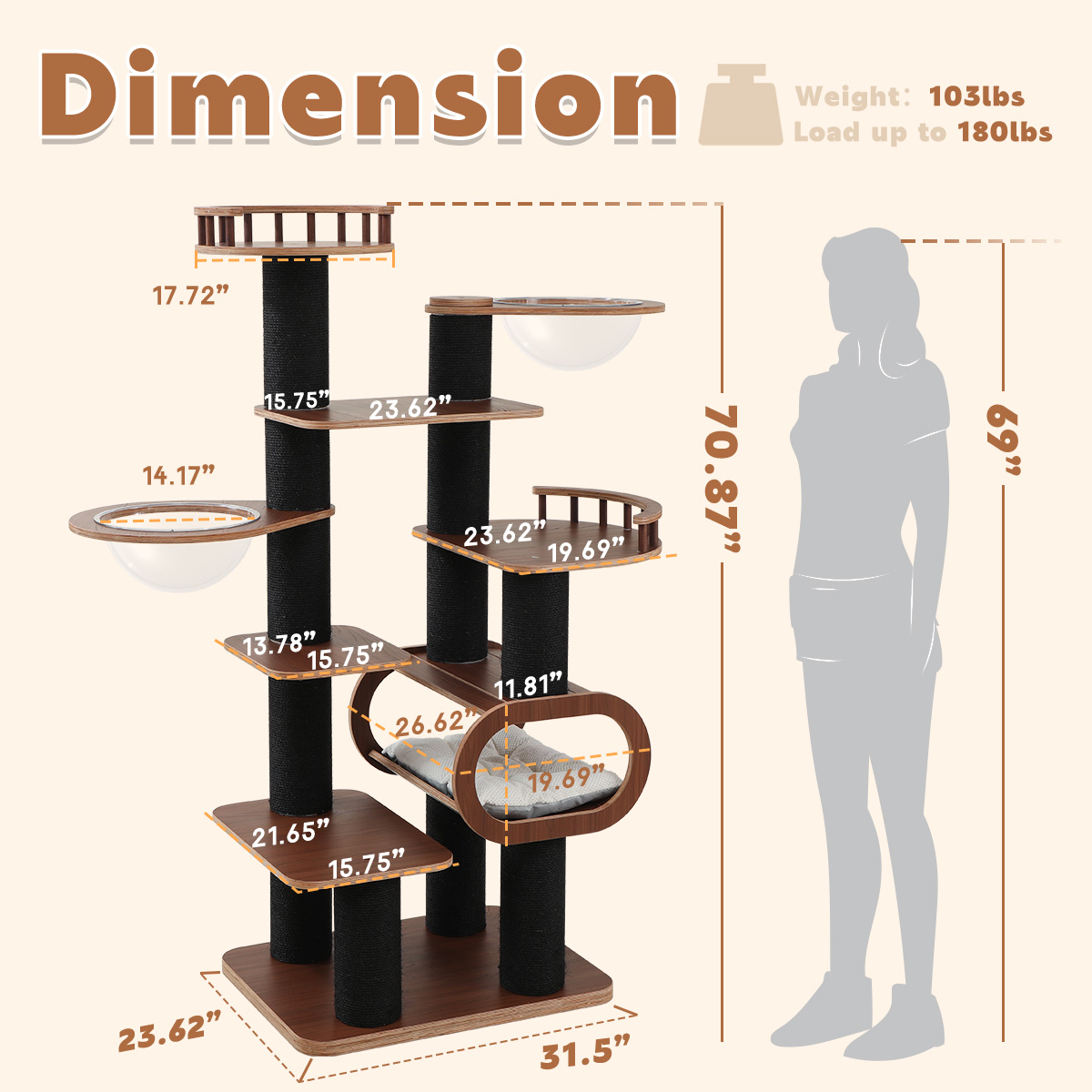 70.9 H Modern Cat Tree