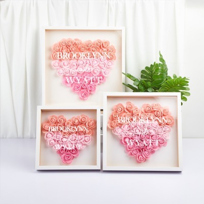 Heart Shaped Flower Shadow Box