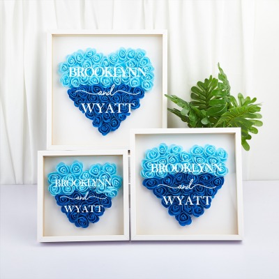 Heart Shaped Flower Shadow Box