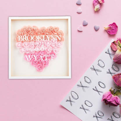 Heart Shaped Flower Shadow Box