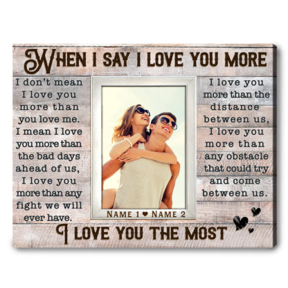 Loving Gift Photo For Couple Custom Poem On Canvas