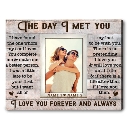 Loving Gift Photo For Couple Custom Poem On Canvas