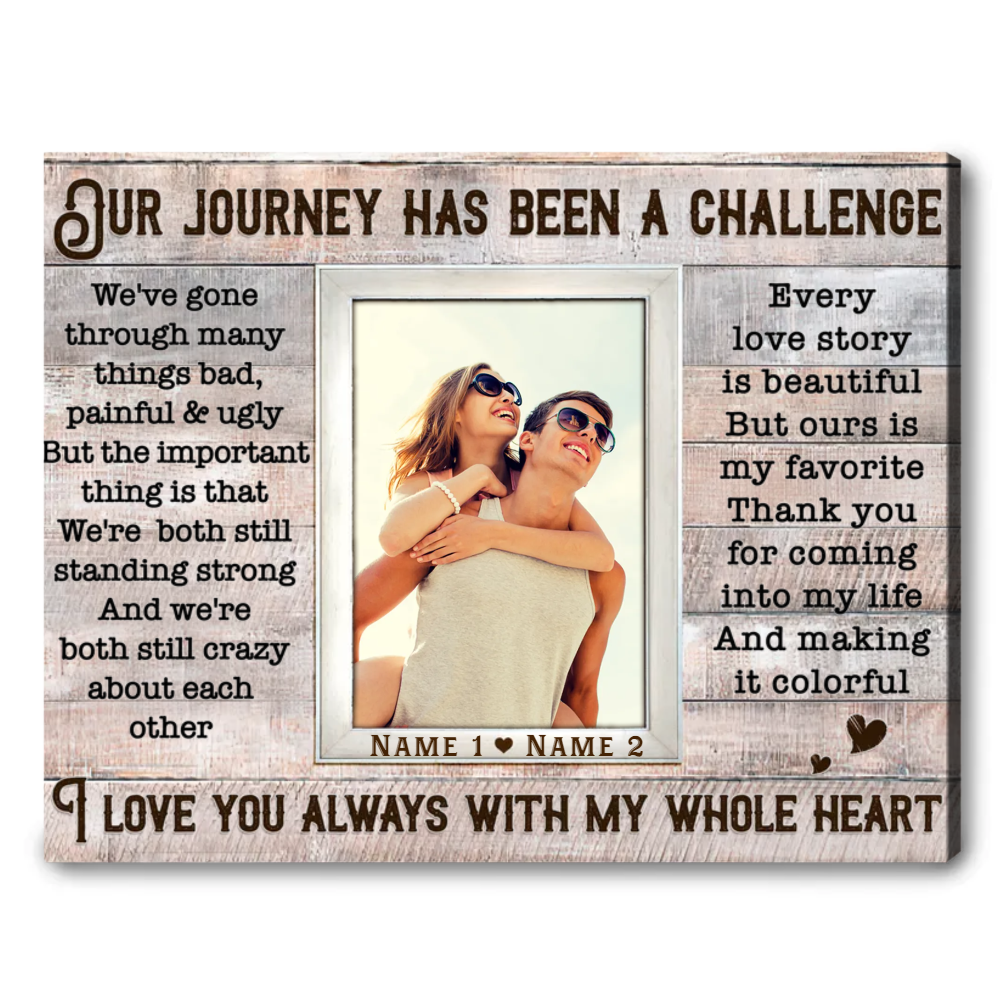 Loving Gift Photo For Couple Custom Poem On Canvas