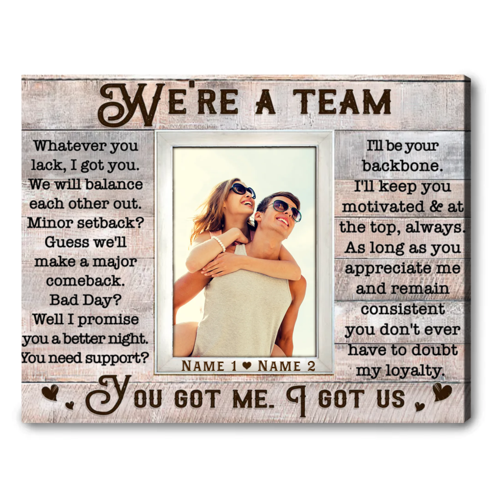 Loving Gift Photo For Couple Custom Poem On Canvas