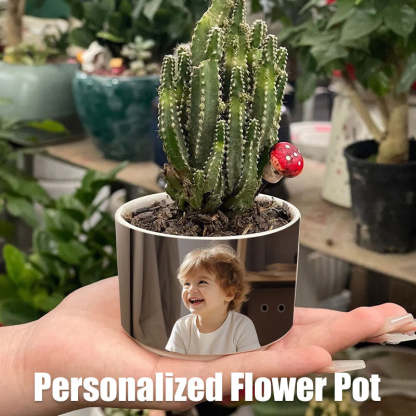 Personalised Flower Pots With Grandchildren's Portraits - Grandparents Day Gifts, Gifts For New Grandparents