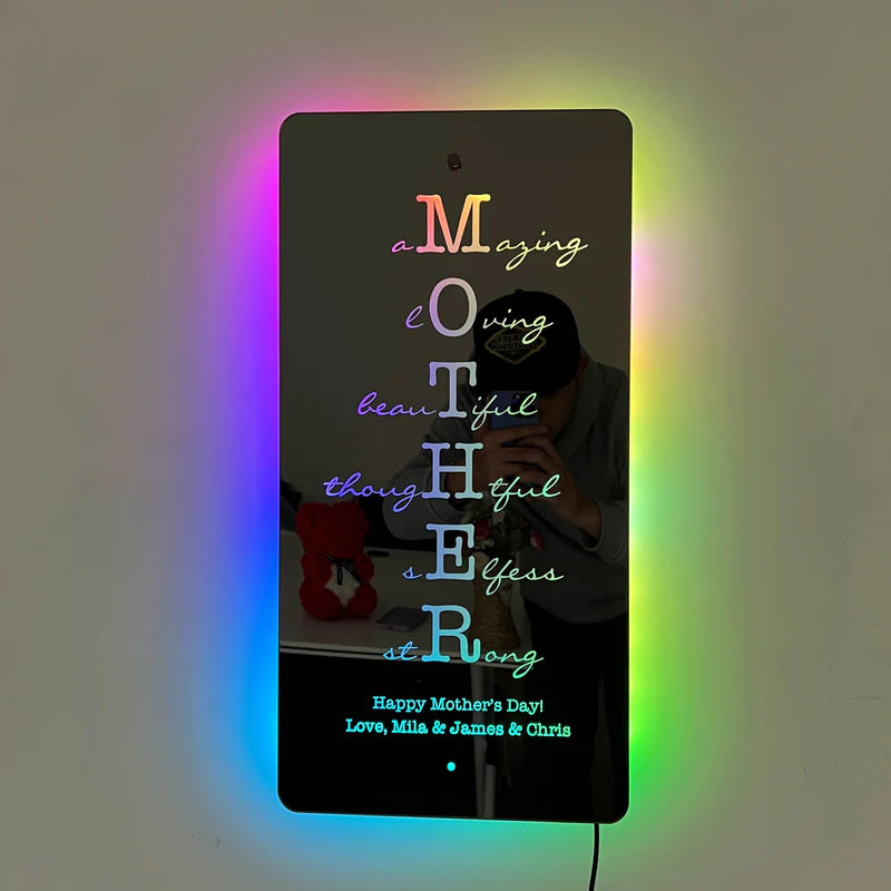 Custom Mother/Grandma Mirror: Personalized Engraved Gift for Mother's Day/Birthday