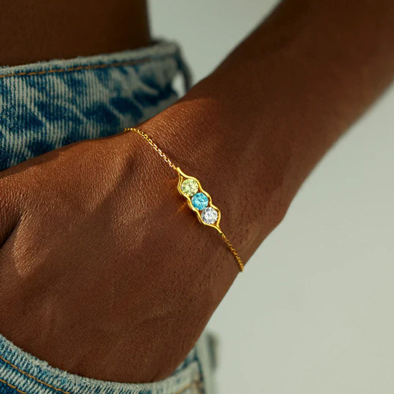 Peas in a Pod 2-6 Birthstone Pea Pod Bracelet