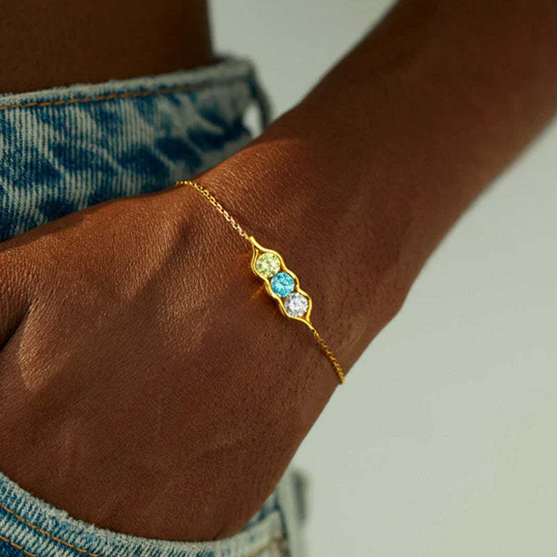 Peas in a Pod 2-6 Birthstone Pea Pod Bracelet