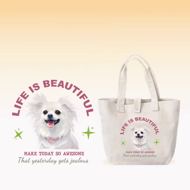 Personalized Cute Pet Canvas Bag - Valentine's Day Gift for Her Who Loves Pets