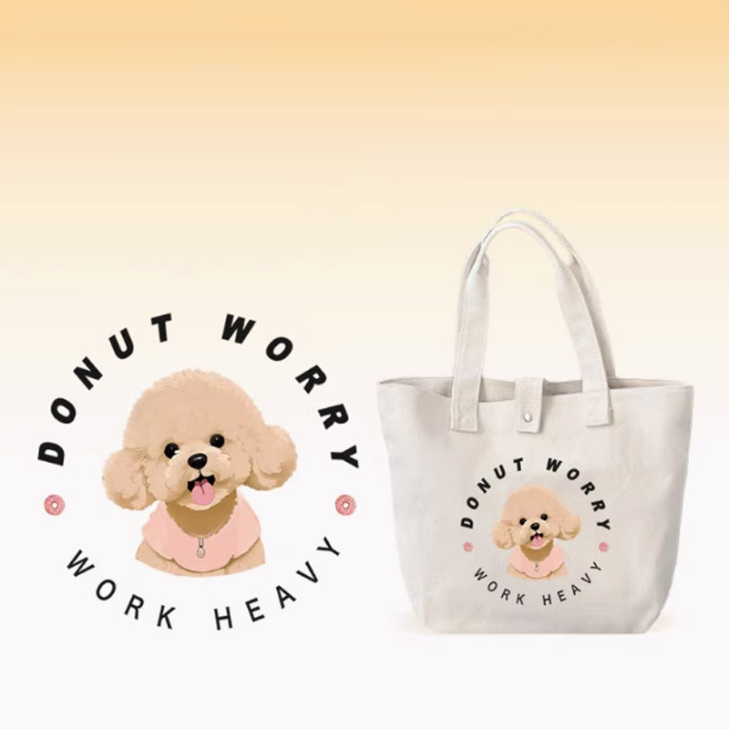 Personalized Cute Pet Canvas Bag - Valentine's Day Gift for Her Who Loves Pets