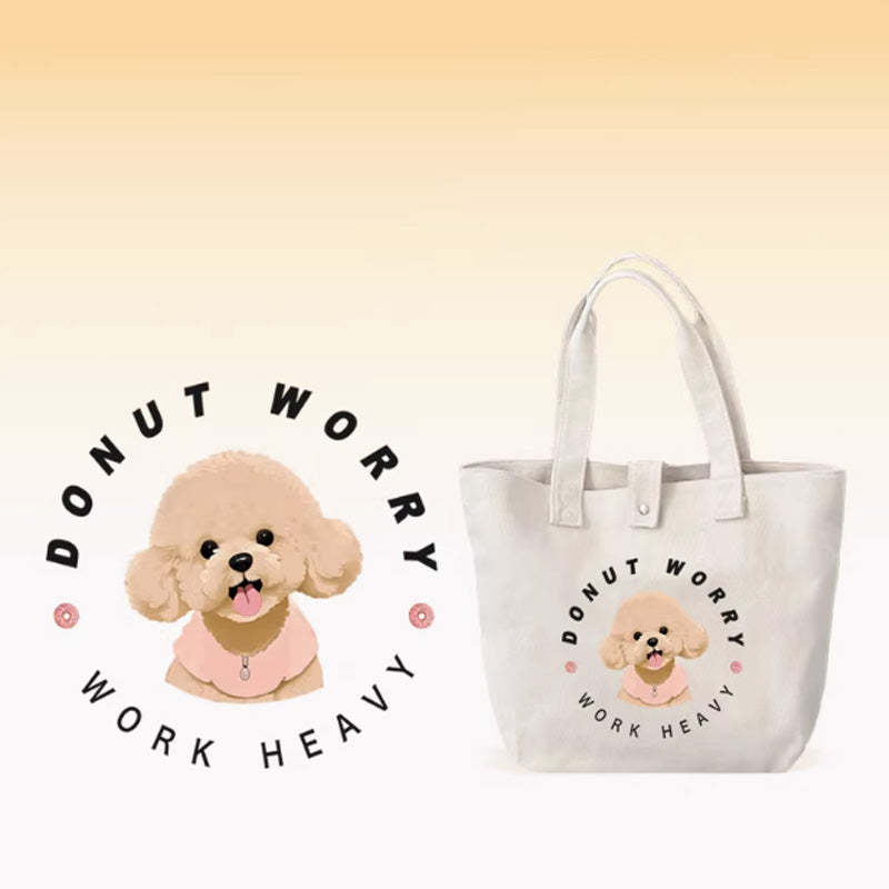 Personalized Cute Pet Canvas Bag - Valentine's Day Gift for Her Who Loves Pets