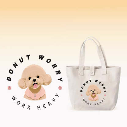 Personalized Cute Pet Canvas Bag - Valentine's Day Gift for Her Who Loves Pets