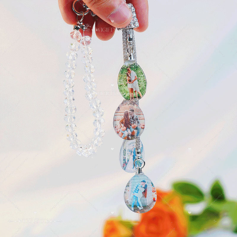 Personalized Photo Pendant - Lucky Crystal Car Pendant, Gift for Your Loved One