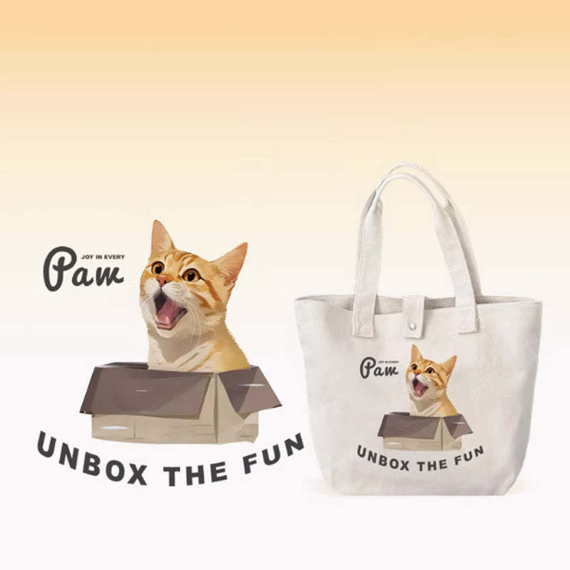 Personalized Cute Pet Canvas Bag - Valentine's Day Gift for Her Who Loves Pets