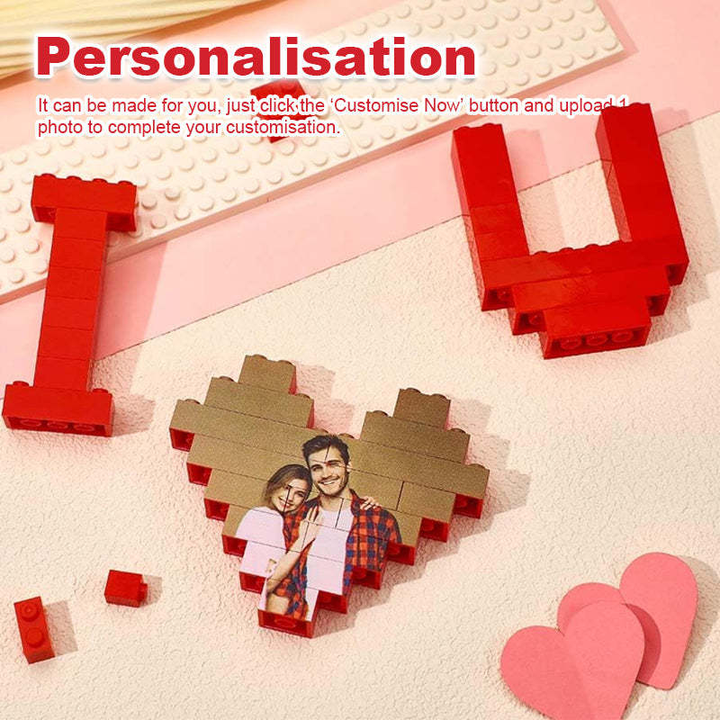 I Love You Personalized Photo Building Blocks Romantic Valentine's Day Gift