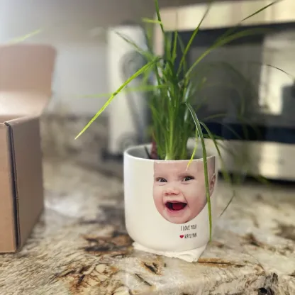 Personalised Flower Pots With Grandchildren's Portraits - Grandparents Day Gifts, Gifts For New Grandparents