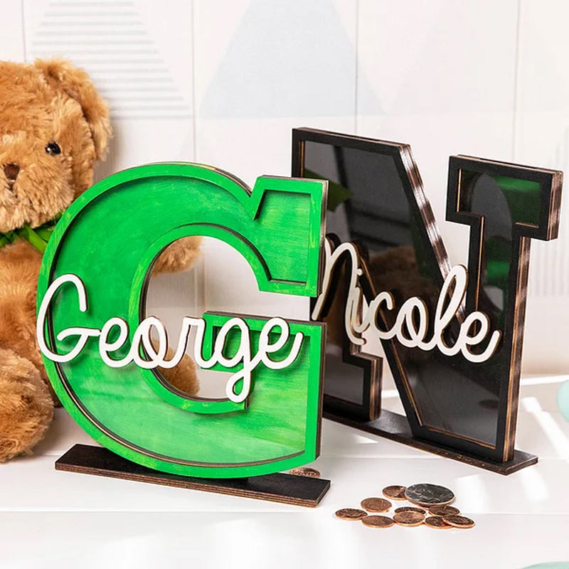 Personalized Colorful Initial Letter Money Banks with Name