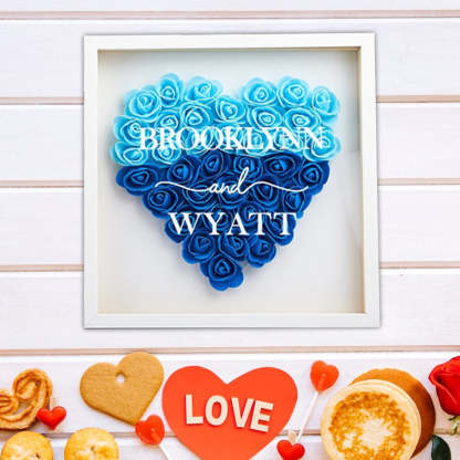 Heart Shaped Flower Shadow Box