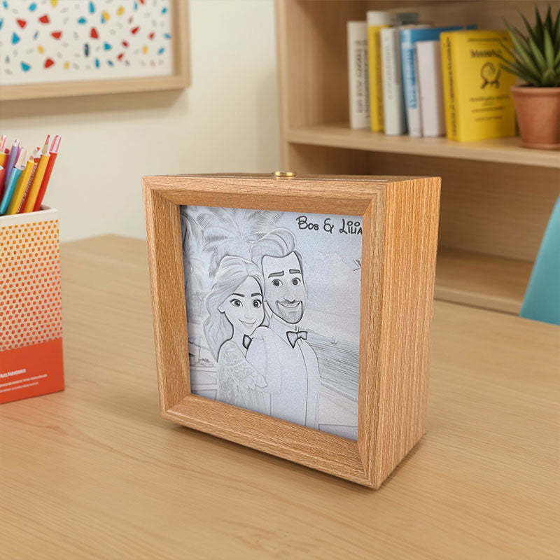 Custom Background Cartoon Image Personalized Wooden Night Light Home Decoration