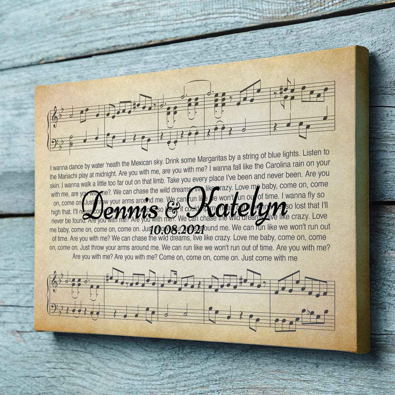 Song Lyrics On Canvas Custom Wall Art
