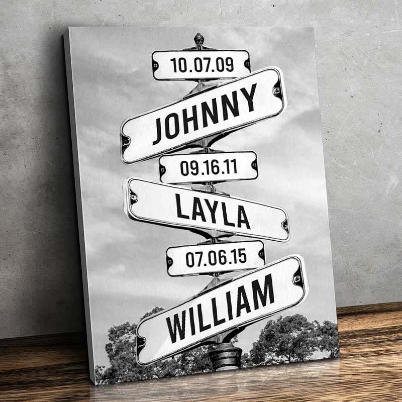 Personalized Canvas Wall Art"Date of birth of children" -Where Love Never Ends