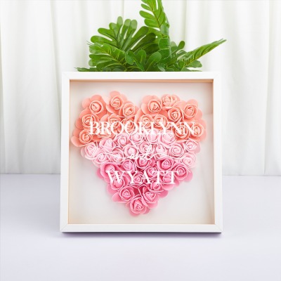 Heart Shaped Flower Shadow Box