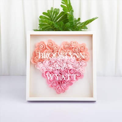Heart Shaped Flower Shadow Box