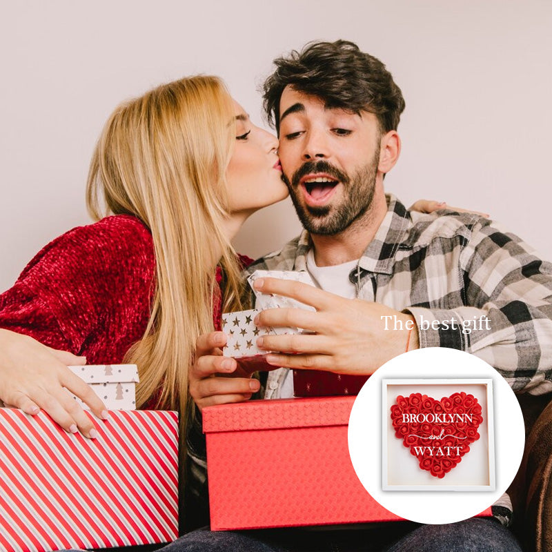 Heart Shaped Flower Shadow Box