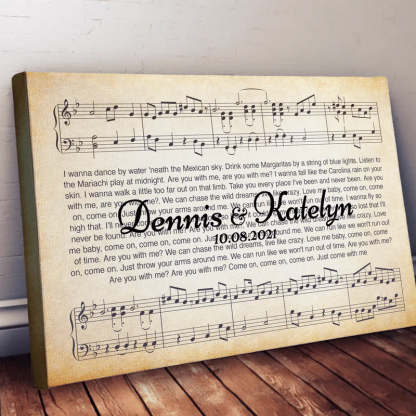 Song Lyrics On Canvas Custom Wall Art