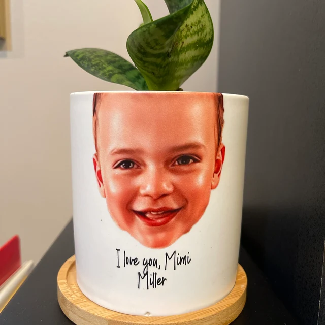 Personalised Flower Pots With Grandchildren's Portraits - Grandparents Day Gifts, Gifts For New Grandparents