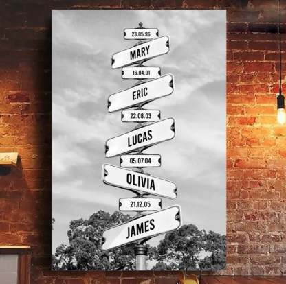 Personalized Canvas Wall Art"Date of birth of children" -Where Love Never Ends