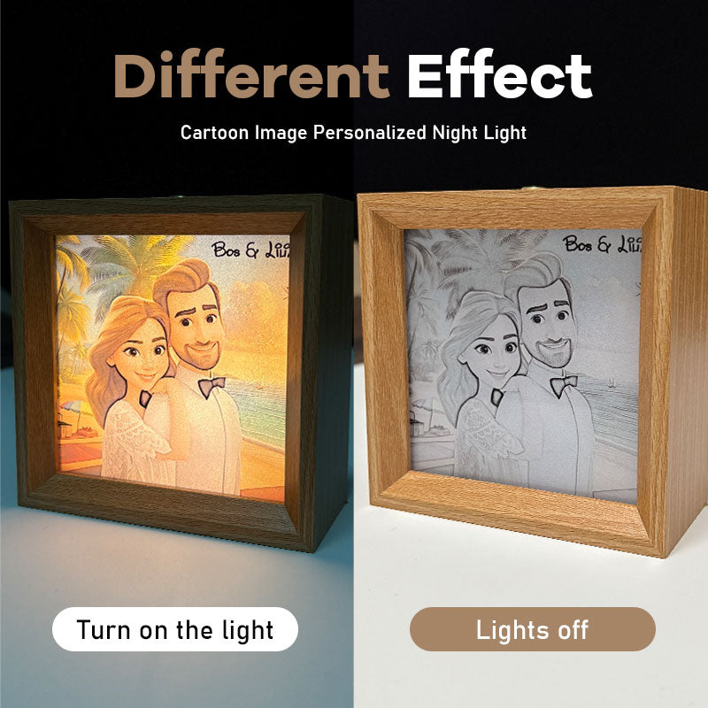Custom Background Cartoon Image Personalized Wooden Night Light Home Decoration