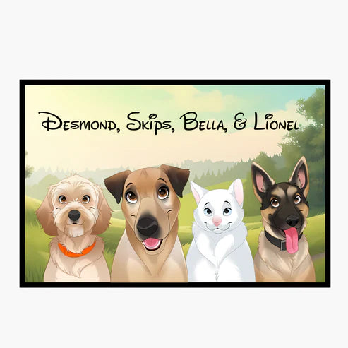Personalized Forever Friends Portrait, Pet Art Night Light